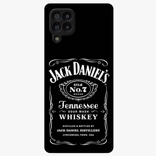 Vintage Whiskey Heritage Glass Case showing flat back view with classic whiskey inspired artwork and glossy glass finish.