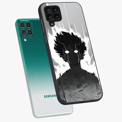 Awakened Inner Rage Glass Case displayed in angled mockup highlighting powerful graphic design and bold artistic theme.