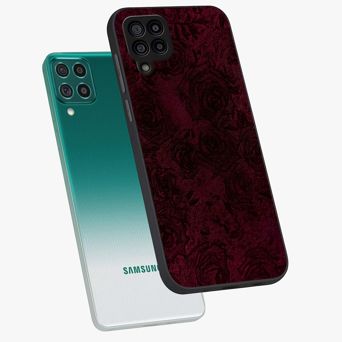 Crimson Fade Flow Glass Case displayed in angled mockup highlighting smooth gradient design with modern aesthetic style.