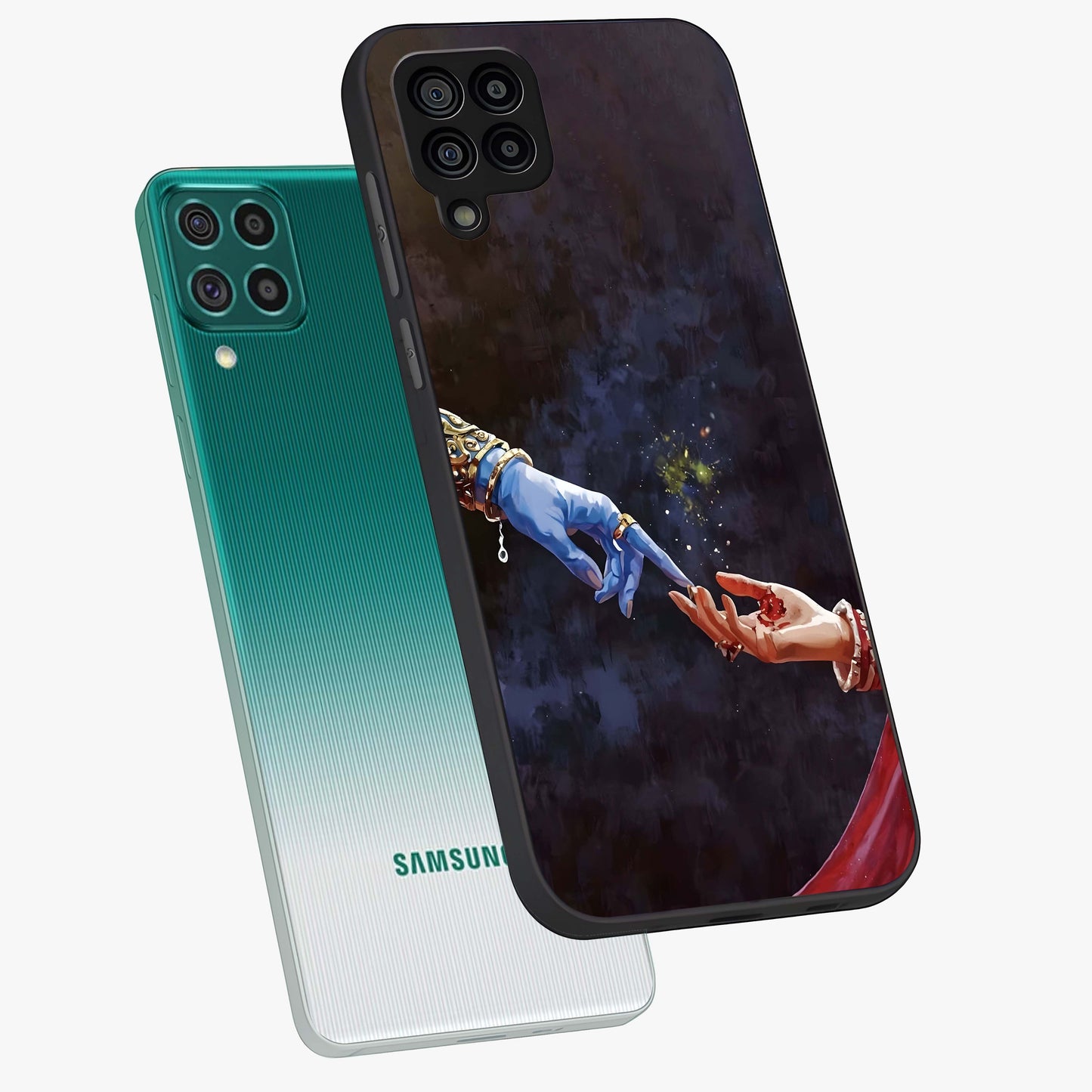 Divine Touch Eternal Glass Case displayed in angled mockup highlighting elegant divine inspired design with calm aesthetic style.