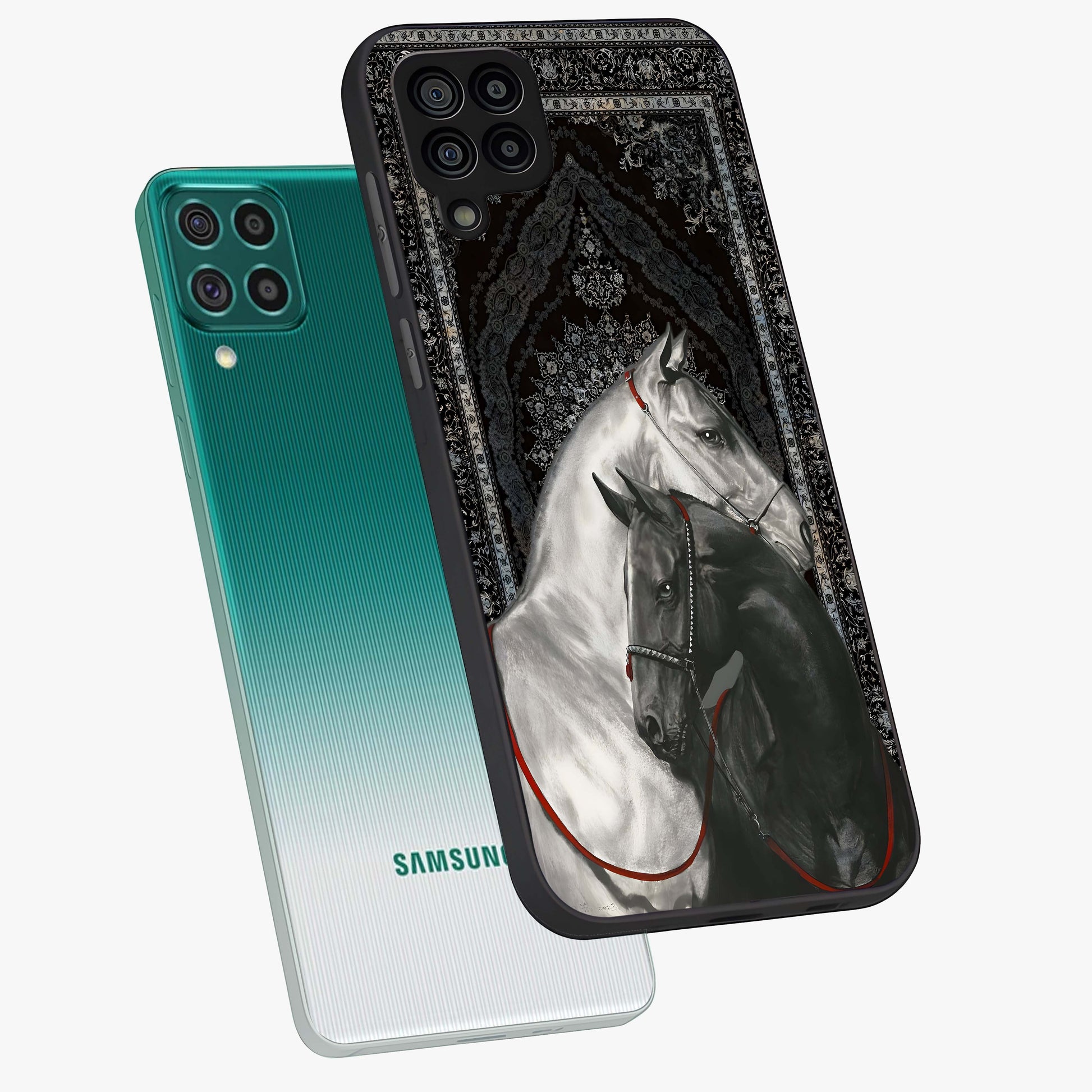 Majestic Ride Legacy Glass Case displayed in angled mockup highlighting sleek vehicle design with bold racing aesthetic.