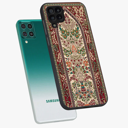 Persian Inspired Glass Case displayed in angled mockup highlighting intricate traditional design with elegant cultural aesthetic.