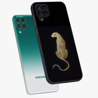 Regal Leopard Glass Case displayed in angled mockup highlighting powerful animal illustration with stylish wild aesthetic.