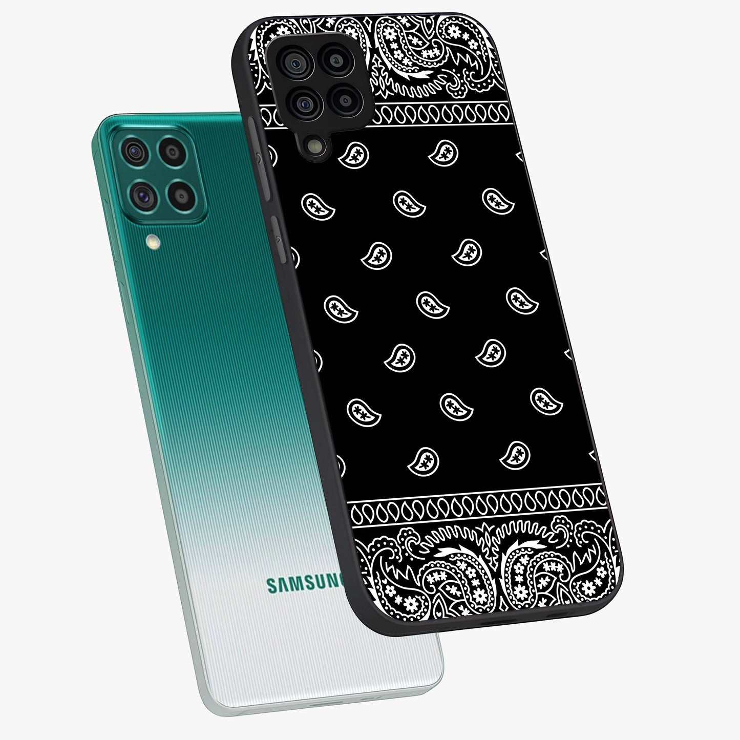 Retro Rebel Threads Glass Case displayed in angled mockup highlighting retro inspired graphic design with rebellious aesthetic.