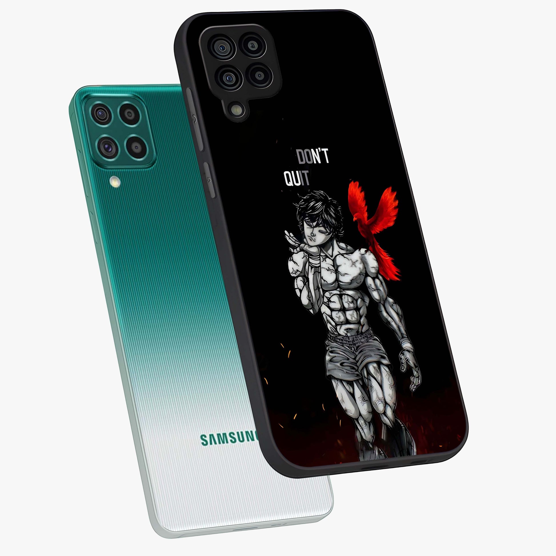 Rise Beyond Limits Glass Case displayed in angled mockup highlighting inspiring message design with modern aesthetic style.