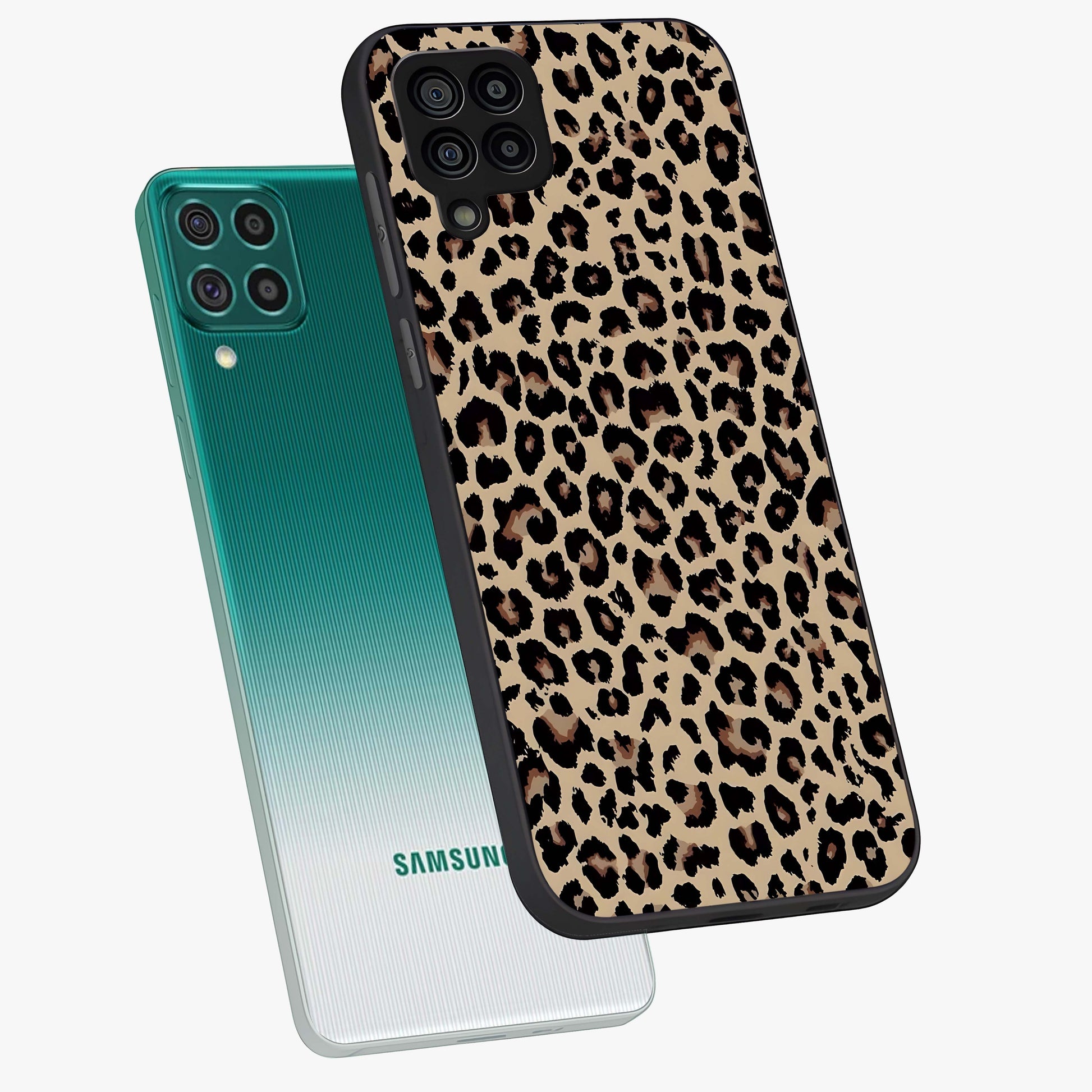 Savage Chic Pattern Glass Case displayed in angled mockup highlighting bold fashion inspired design with chic aesthetic.
