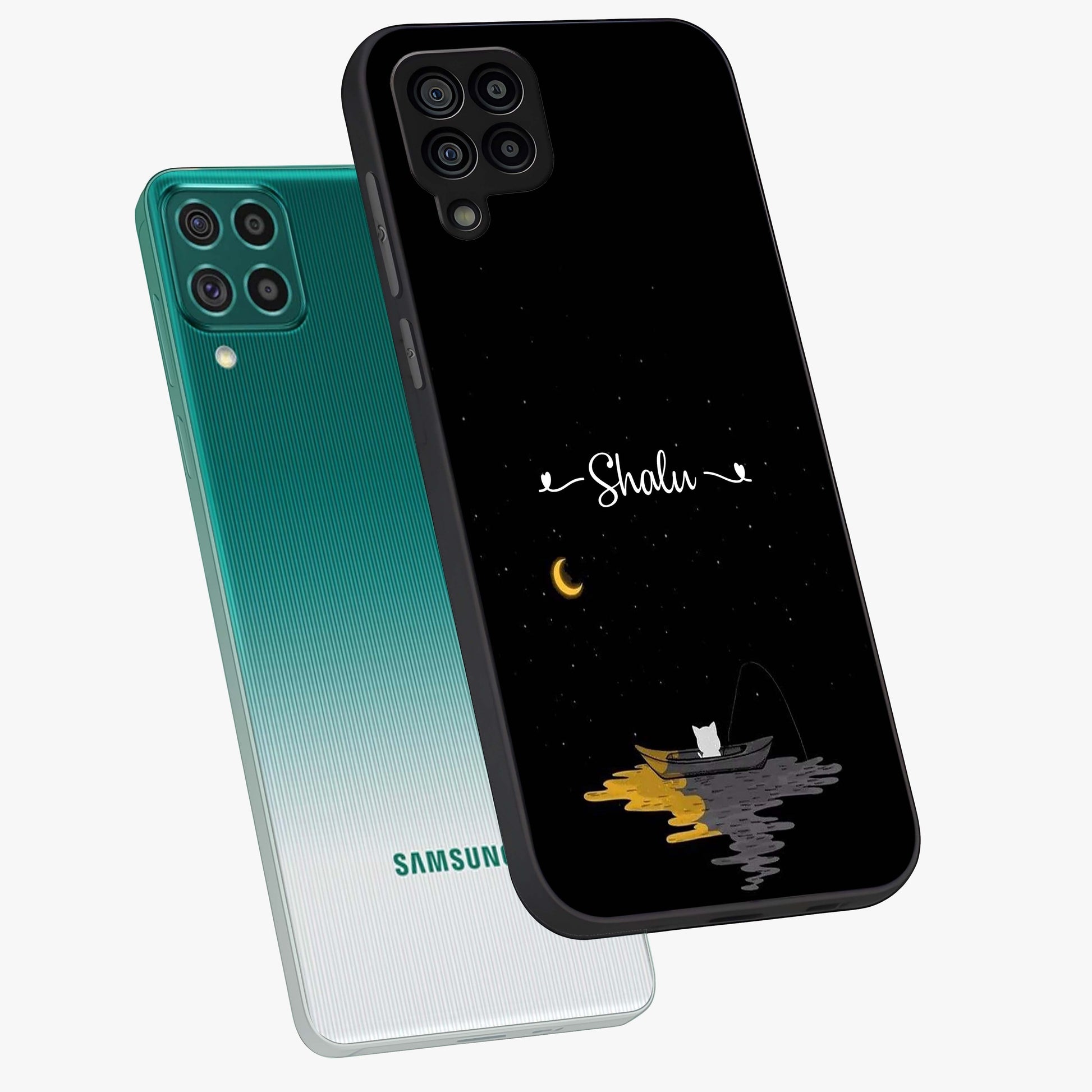 Silent Night Row Glass Case displayed in angled mockup highlighting peaceful evening design with dreamy night aesthetic.