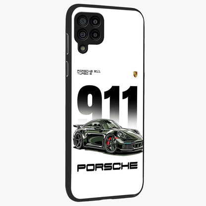 911 Turbo Dominance Glass Case upright perspective showcasing powerful racing design and modern automotive aesthetic.