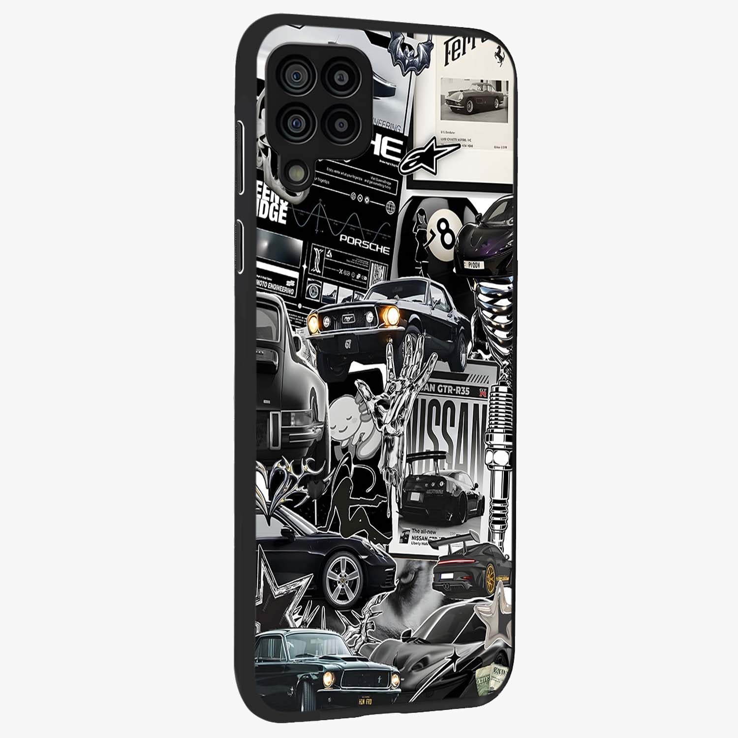 Aesthetic Dark Love Glass Case upright view showcasing dramatic romantic artwork with modern aesthetic style.