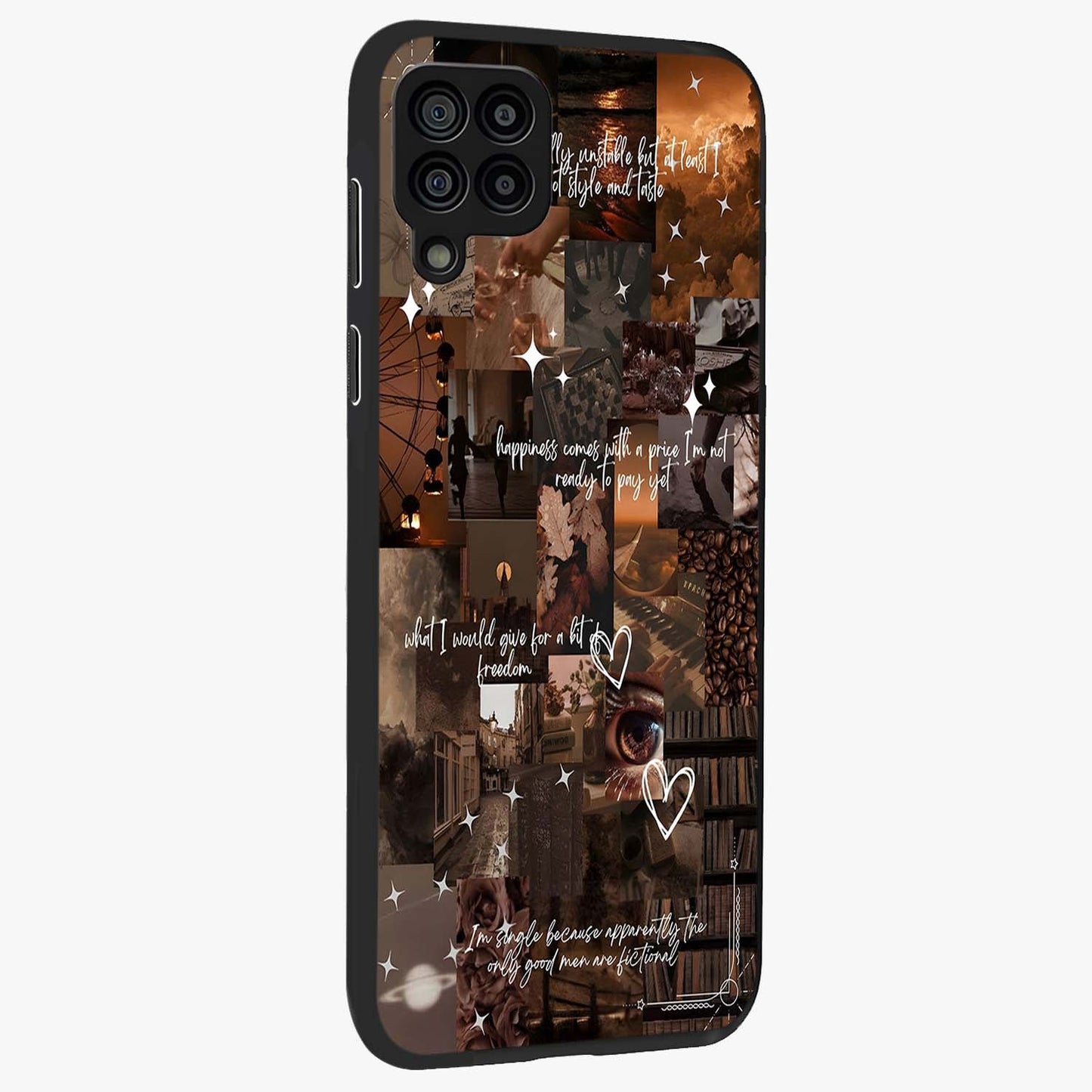 Bittersweet Aesthetic Chaos Glass Case upright view showcasing bold artistic chaos design with modern aesthetic style.