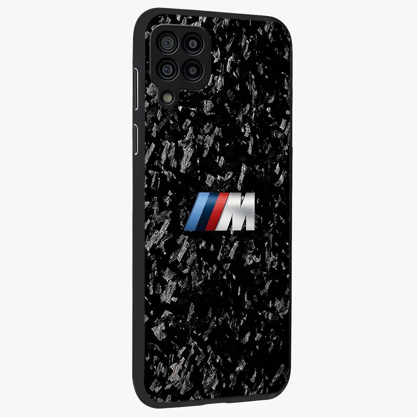 Carbon Speed Mark Glass Case upright view showcasing modern carbon speed graphic with bold automotive theme.