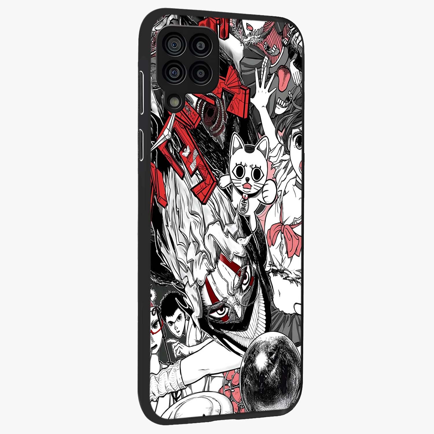 Crimson Chaos Panel Glass Case upright view showcasing intense crimson artwork with dramatic aesthetic style.
