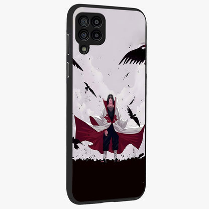 Crimson Crow Ascension Glass Case upright view showcasing dramatic crow artwork with bold gothic theme.