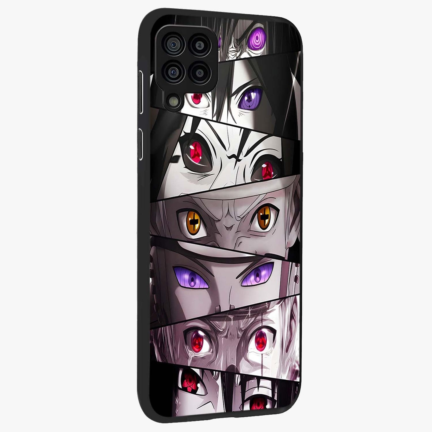 Eyes of Destiny Glass Case upright view showcasing symbolic eye artwork with dramatic artistic theme.