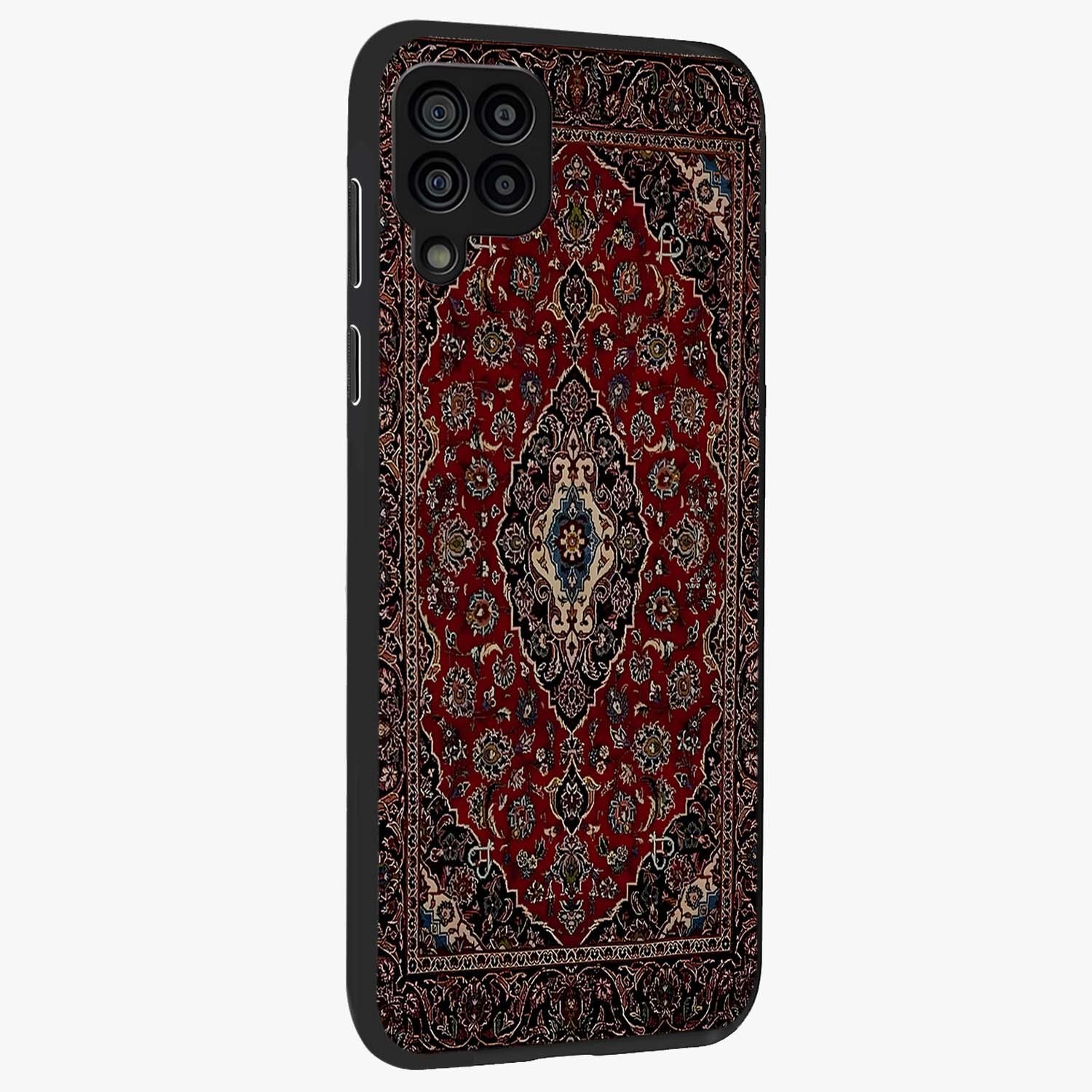 Heritage Carpet Royale Glass Case upright view showcasing detailed ornamental artwork with luxurious traditional theme.