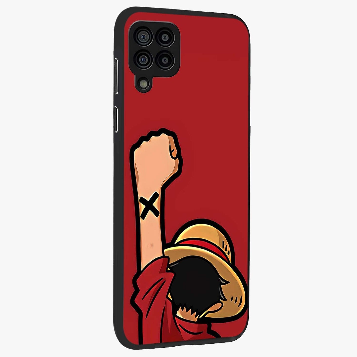 Luffy X Spirit Glass Case upright view showcasing striking anime artwork with adventurous character theme.