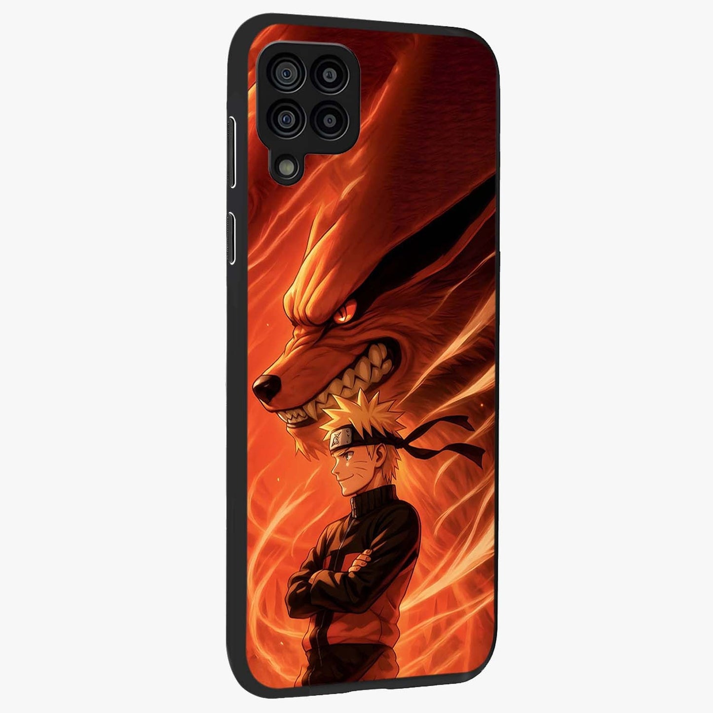 Nine Tails Legacy Glass Case upright view showcasing dramatic nine-tails artwork with intense anime themed design.