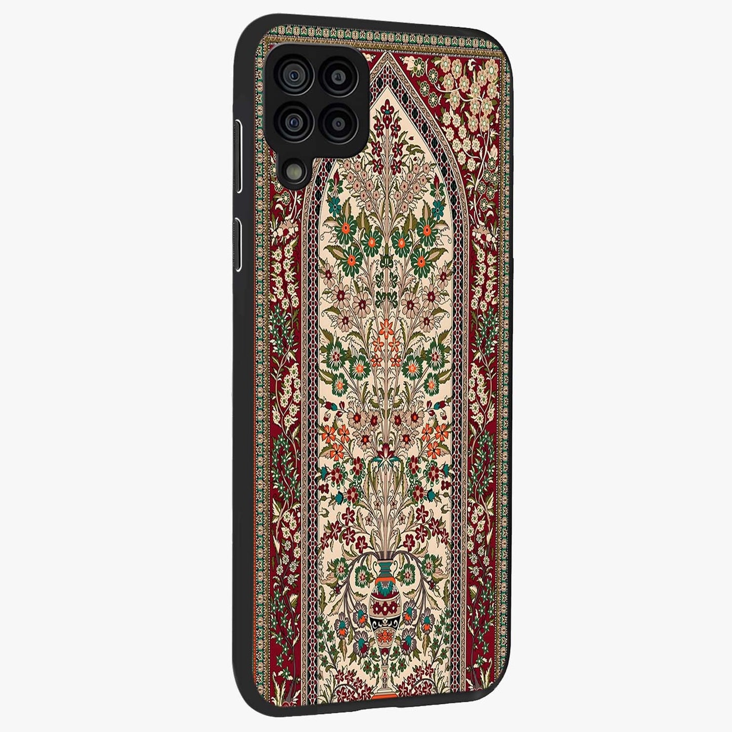 Persian Inspired Glass Case upright view showcasing decorative Persian artwork with rich heritage theme.