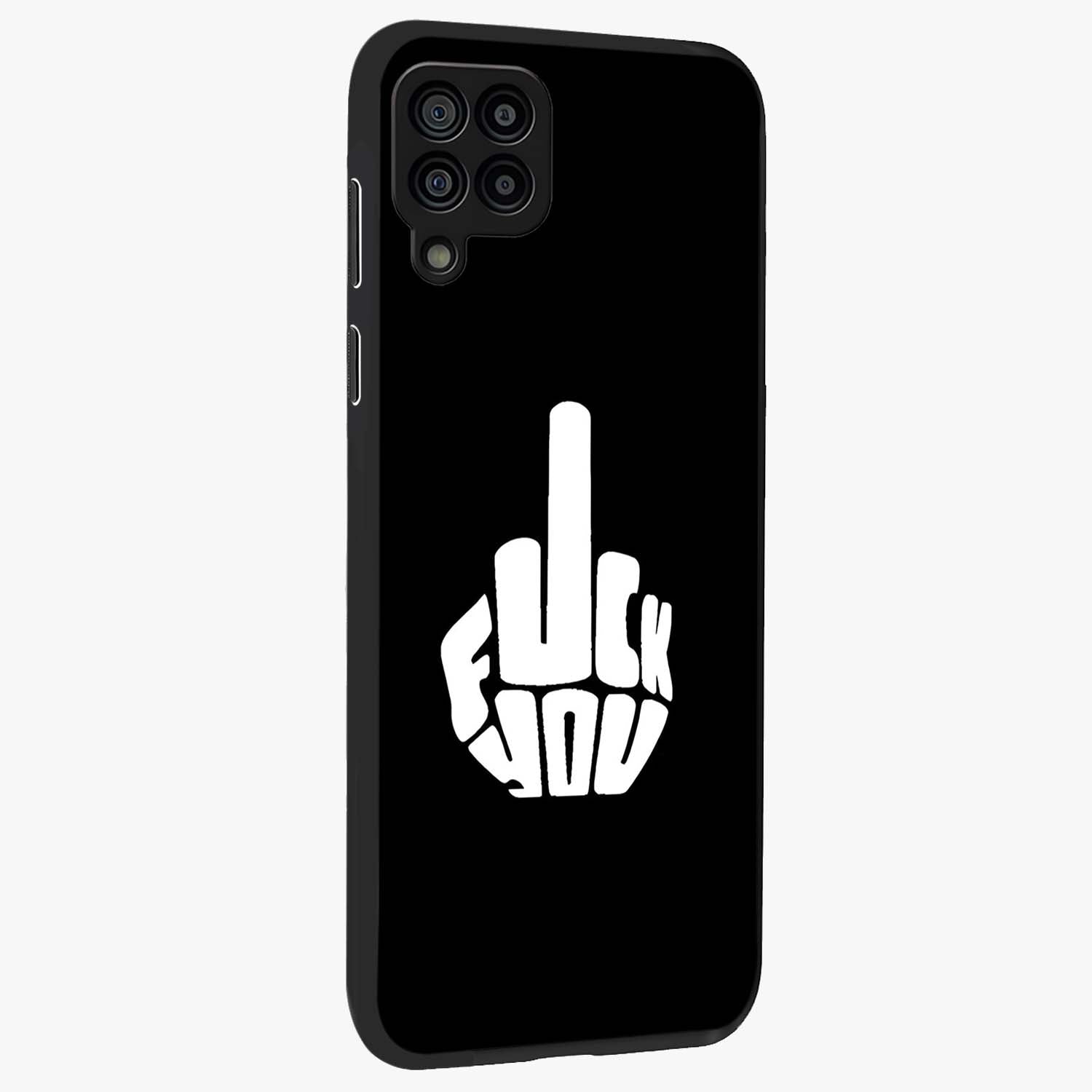 Rebel Mode On Glass Case upright view showcasing striking statement artwork with bold rebellious theme.
