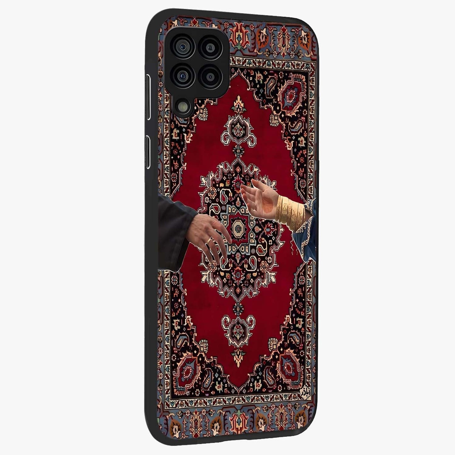 Royal Touch Reach Glass Case upright view showcasing stylish royal inspired artwork with graceful theme.