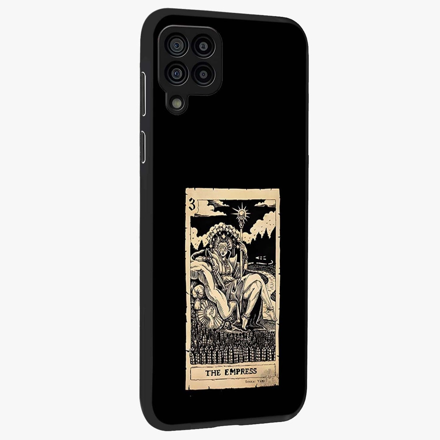 The Empress Glass Case upright view showcasing powerful empress themed artwork with luxurious artistic theme.