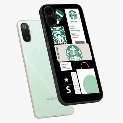 Starbucks Mocha Glass Case displayed in angled mockup highlighting stylish mocha themed design with cozy café aesthetic.