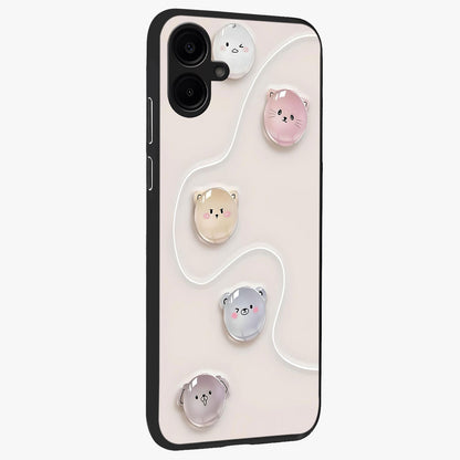 Puffy Face Parade Glass Case upright view showcasing adorable character artwork with cheerful animated theme.