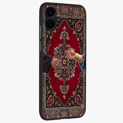Royal Touch Reach Glass Case upright view showcasing stylish royal inspired artwork with graceful theme.