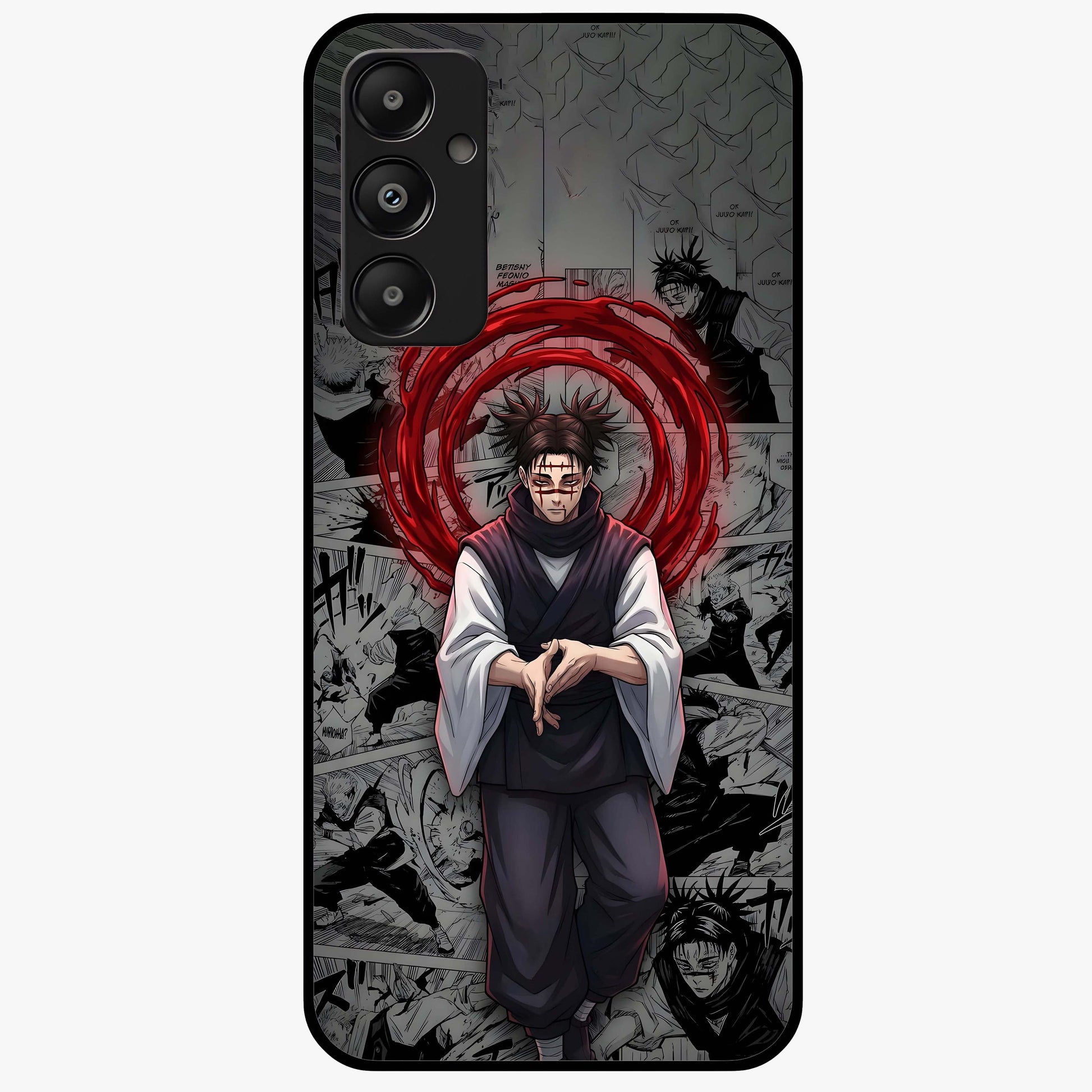 Cursed Ritual Ascension Glass Case showing flat back view with dark ritual themed artwork and glossy glass finish.