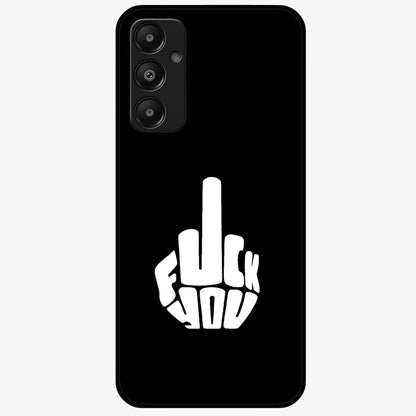 Rebel Mode On Glass Case showing flat back view with bold rebellious typography artwork and glossy glass finish.