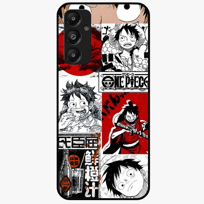 Strawhat Chaos Panels Glass Case showing flat back view with anime inspired chaos panel artwork and glossy glass finish.