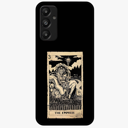 The Empress Glass Case showing flat back view with regal feminine artwork and glossy glass finish.