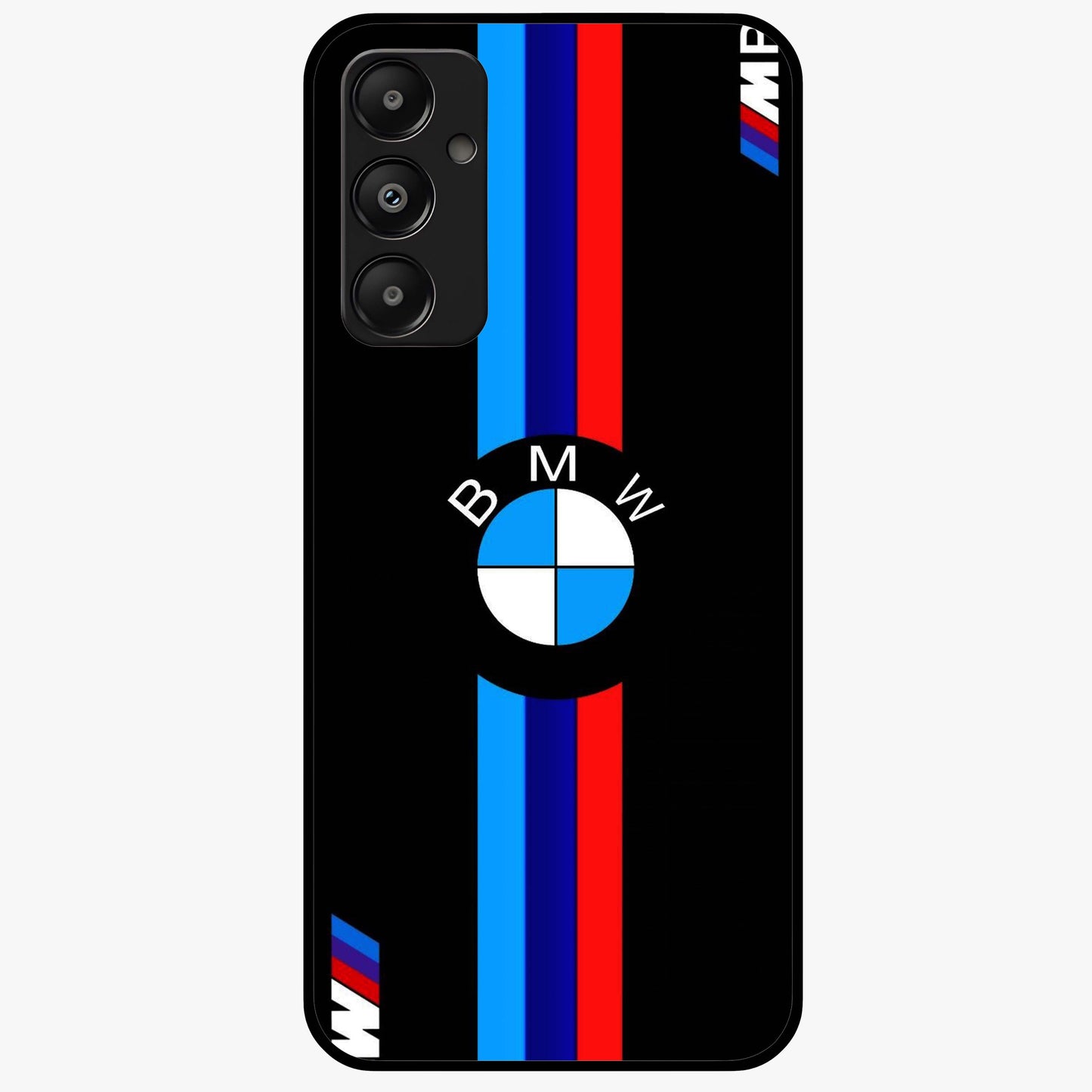 Turbo BMW Beast Glass Case showing flat back view with high performance sports car artwork and glossy glass finish.