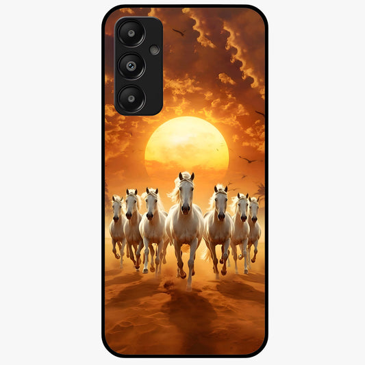 Wild Sunset Majesty Glass Case showing flat back view with majestic sunset landscape artwork and glossy glass finish.