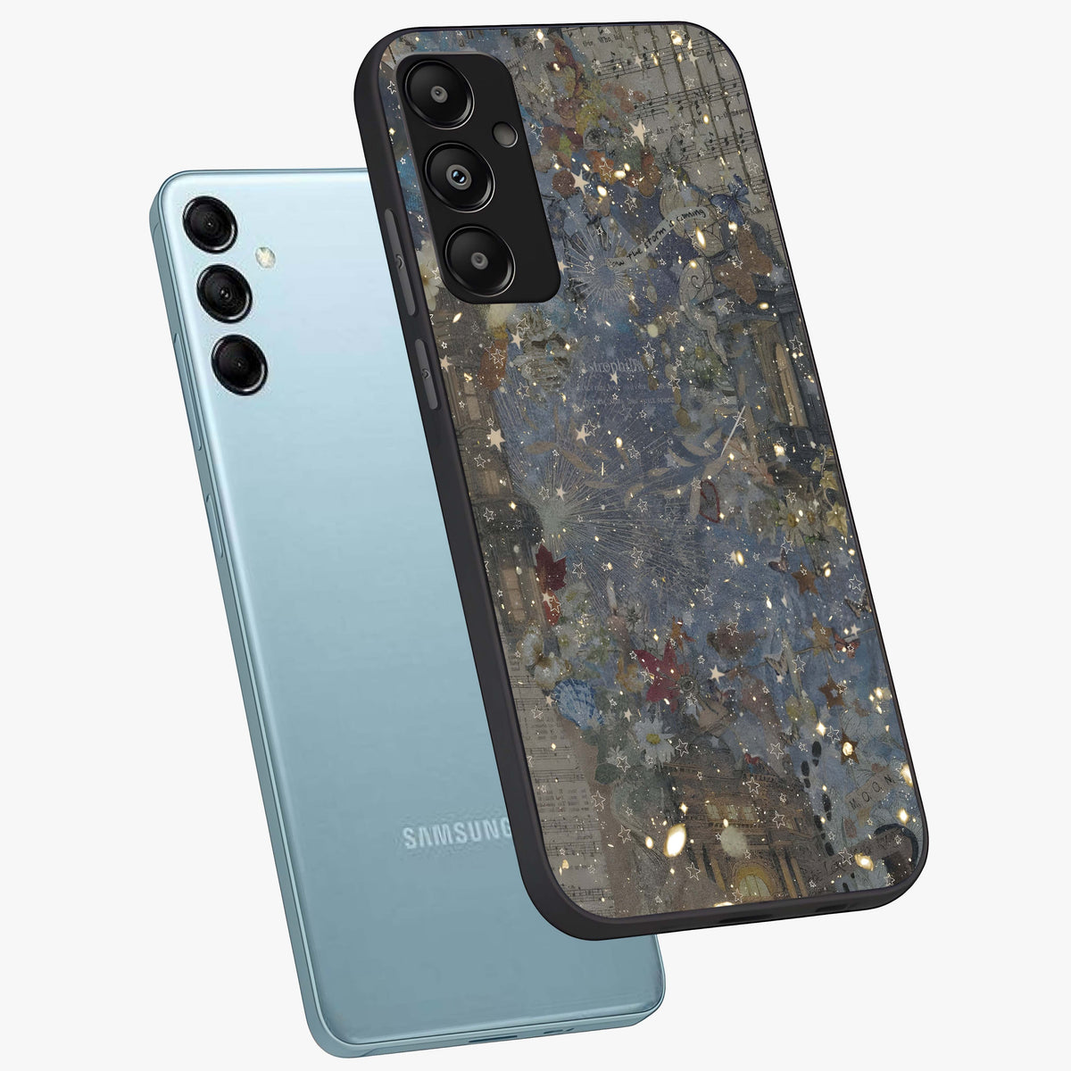 Aesthetic Astrolophia Glass Case displayed in angled mockup highlighting artistic aesthetic elements and smooth glass surface.