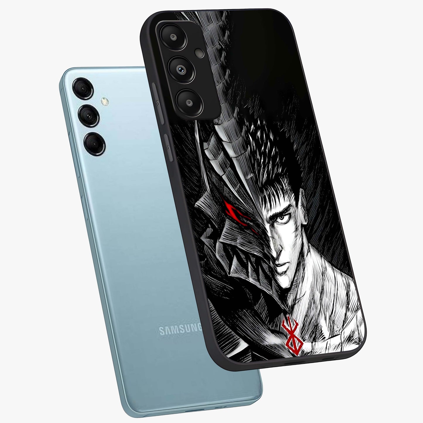 Berserker Blood Oath Glass Case displayed in angled mockup highlighting dark fantasy graphic design and powerful theme.