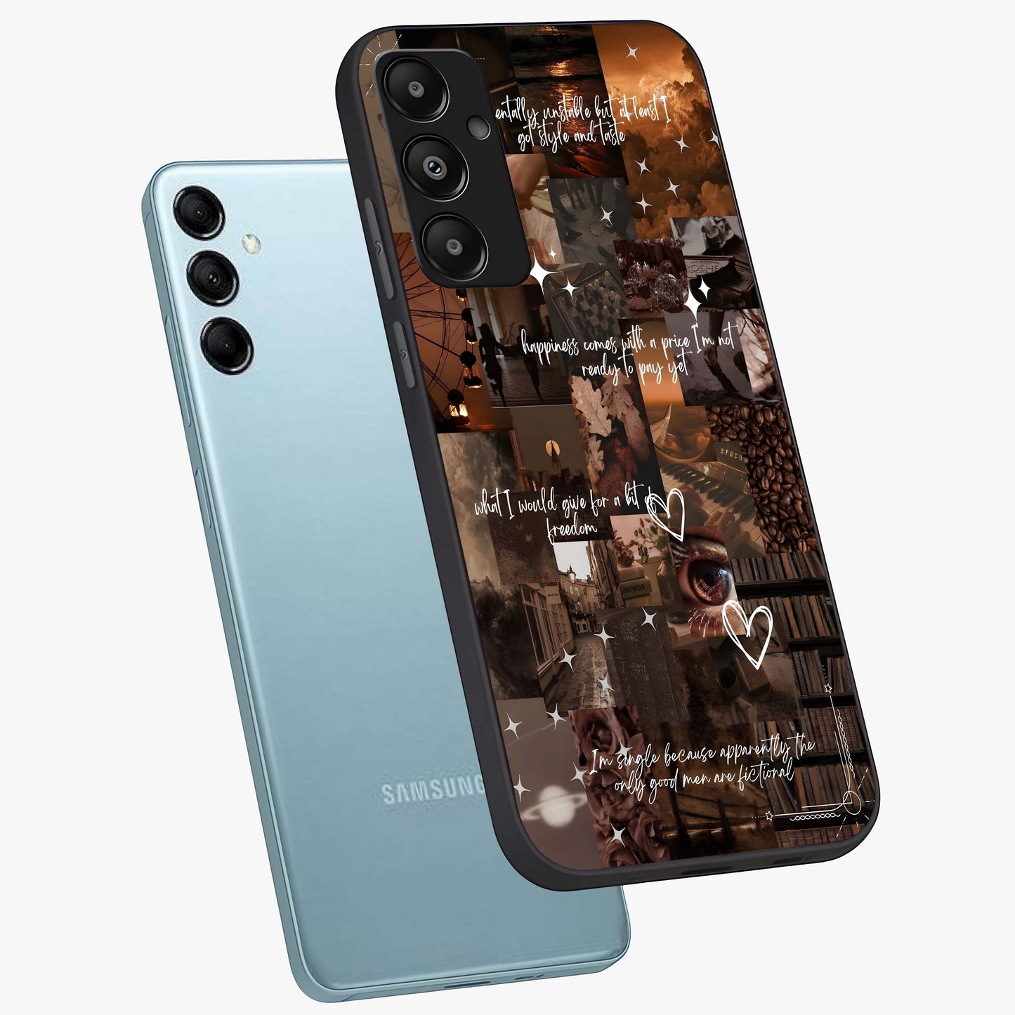 Bittersweet Aesthetic Chaos Glass Case displayed in angled mockup highlighting expressive abstract artwork and edgy aesthetic theme.