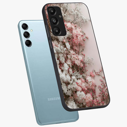 Blush Blossom Cloud Glass Case displayed in angled mockup highlighting soft cloud and blossom design with pastel aesthetic.