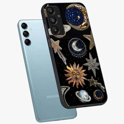 Celestial Gem Constellations Glass Case displayed in angled mockup highlighting gemstone inspired constellation design.