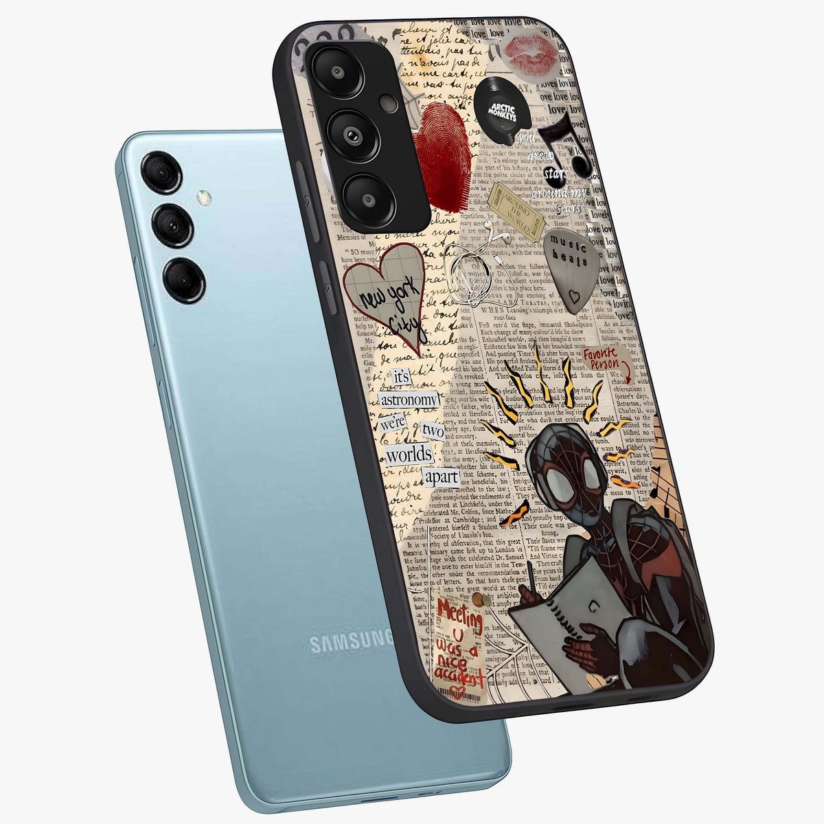 City Dream Sketch Glass Case displayed in angled mockup highlighting minimal city illustration with aesthetic sketch style.