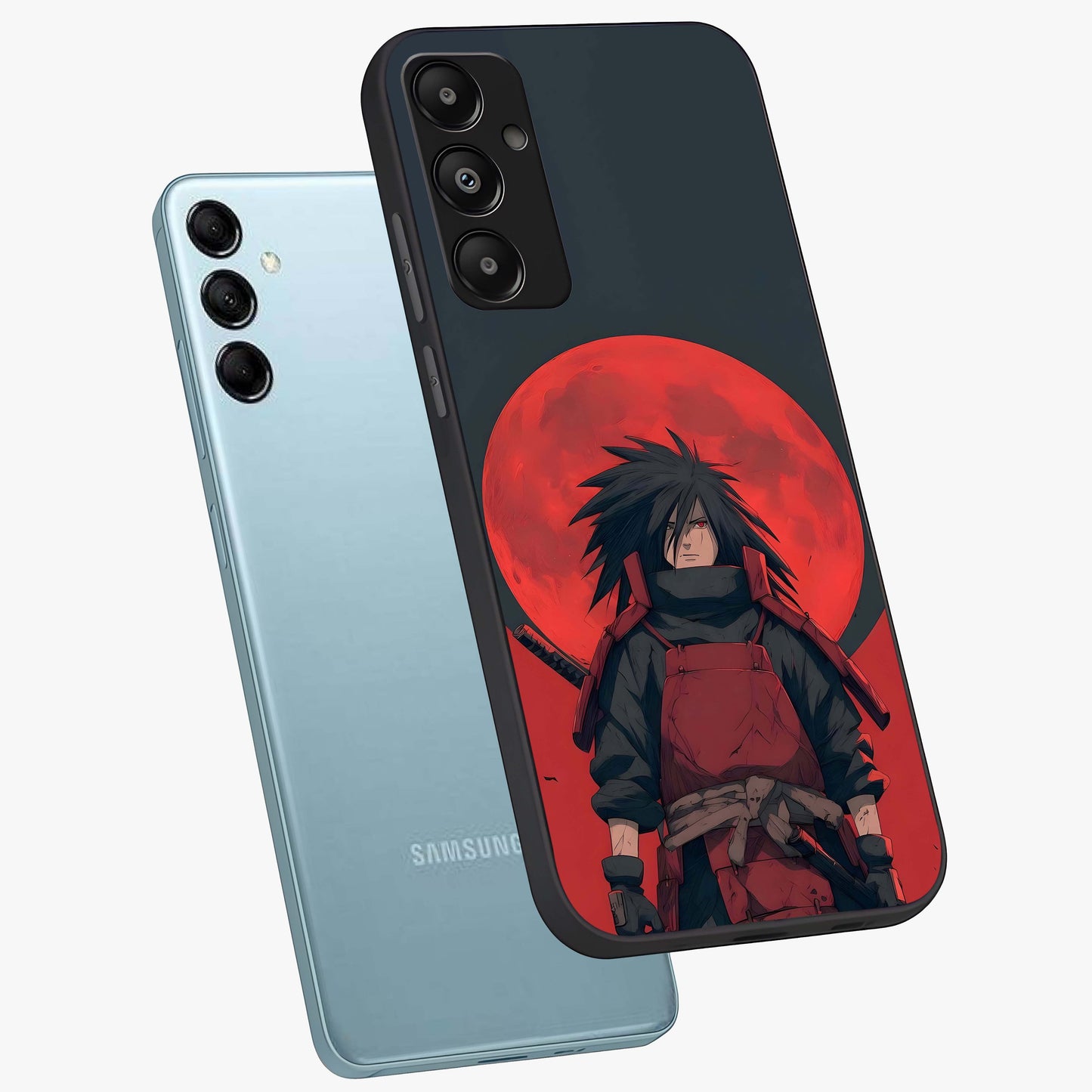 Crimson Moon Warlord Glass Case displayed in angled mockup highlighting dramatic crimson moon design with fantasy aesthetic.