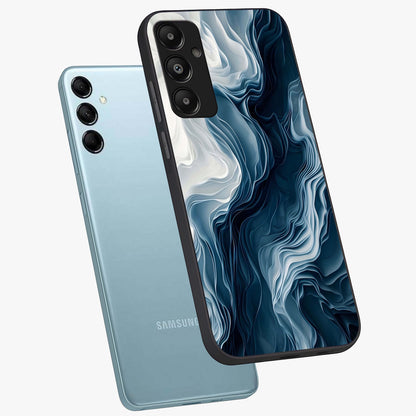 Ethereal Paper Marble Glass Case displayed in angled mockup highlighting elegant marble pattern with modern aesthetic style.