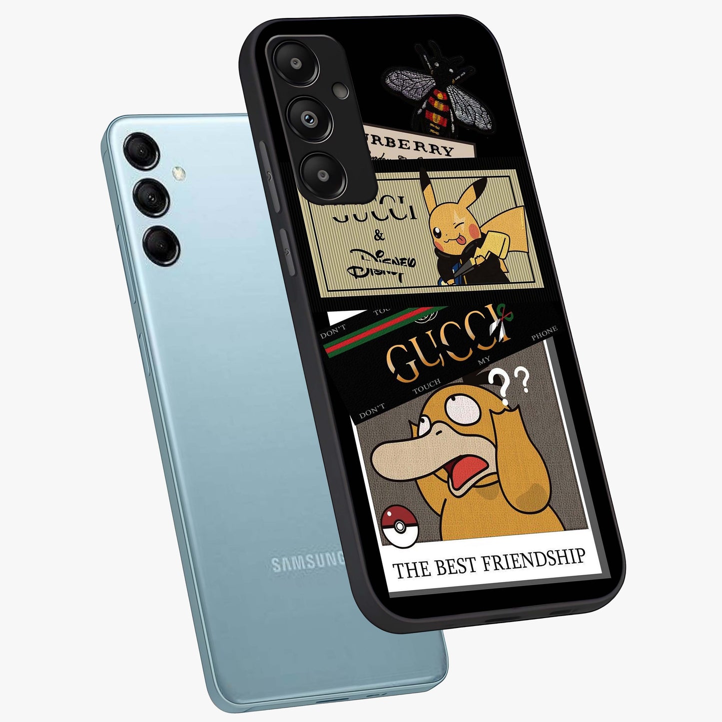 Gucci Play Mashup Glass Case displayed in angled mockup highlighting stylish fashion mashup design with bold aesthetic.