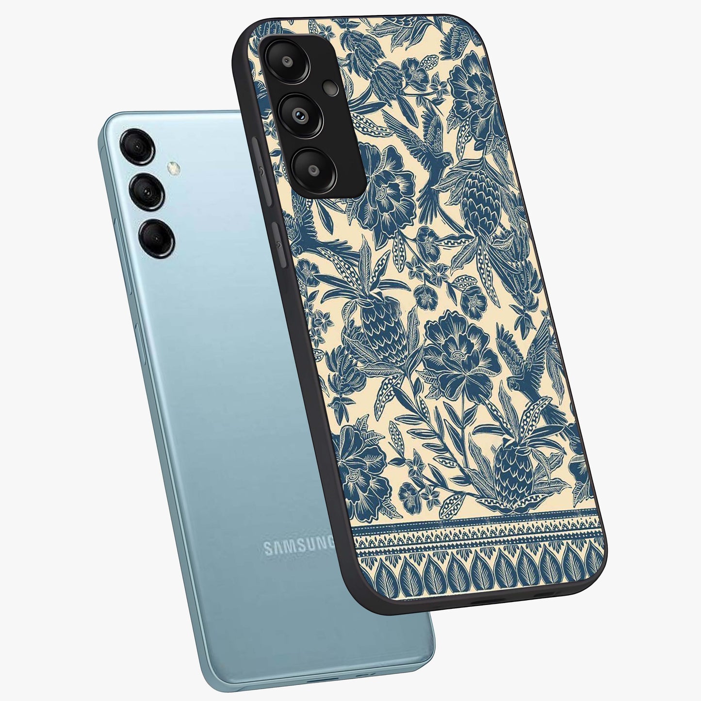 Heirloom Wild Bloom Glass Case displayed in angled mockup highlighting botanical bloom design with classic aesthetic style.
