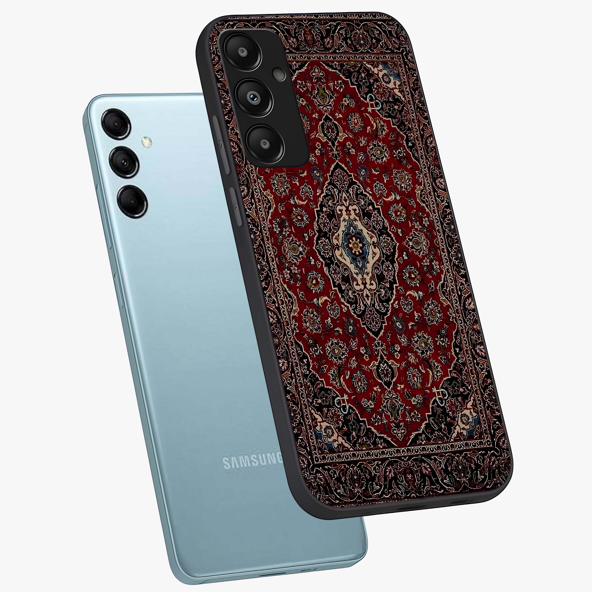 Heritage Carpet Royale Glass Case displayed in angled mockup highlighting intricate royal carpet design with heritage aesthetic.