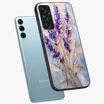 Lavender Dream Glow Glass Case displayed in angled mockup highlighting dreamy purple glow design with soft artistic style.