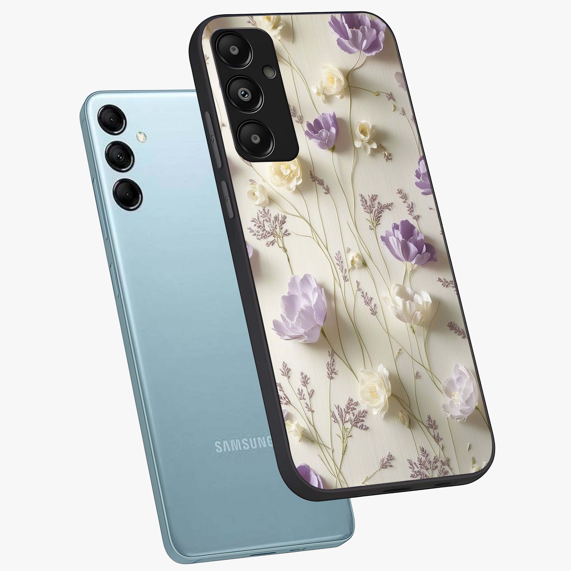 Lilac Breeze Harmony Glass Case displayed in angled mockup highlighting calm lilac breeze design with soothing aesthetic style.