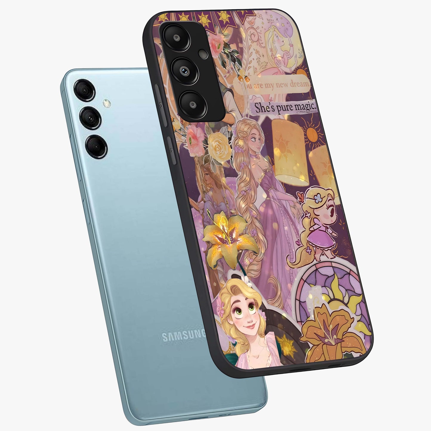 Magical Tangled Dream Glass Case displayed in angled mockup highlighting whimsical fantasy design with magical aesthetic.