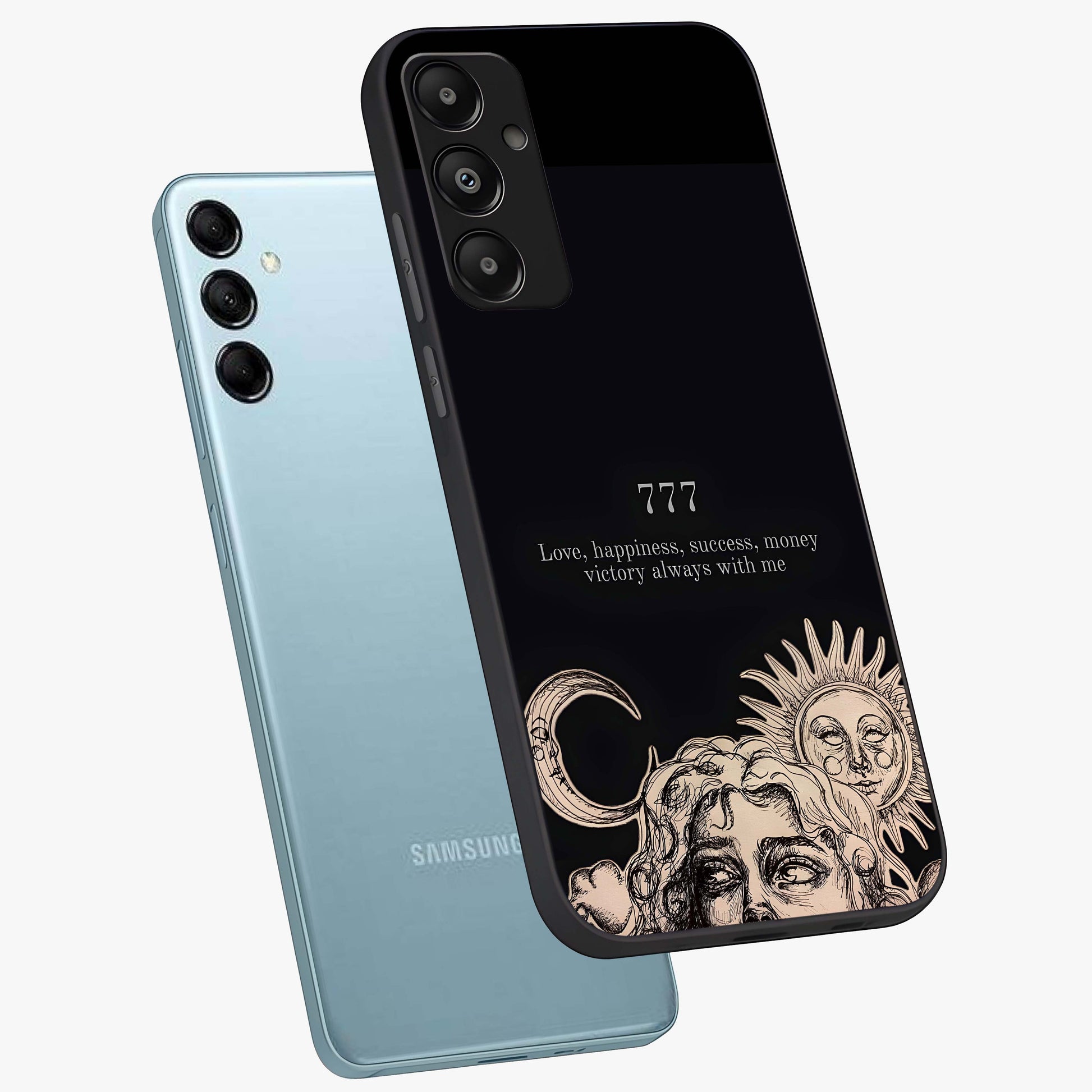 Mystic Victory Aura Glass Case displayed in angled mockup highlighting energetic aura design with bold mystical aesthetic.