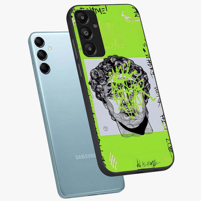 Neo Graffiti Rebellion Glass Case displayed in angled mockup highlighting urban street art design with rebellious aesthetic.